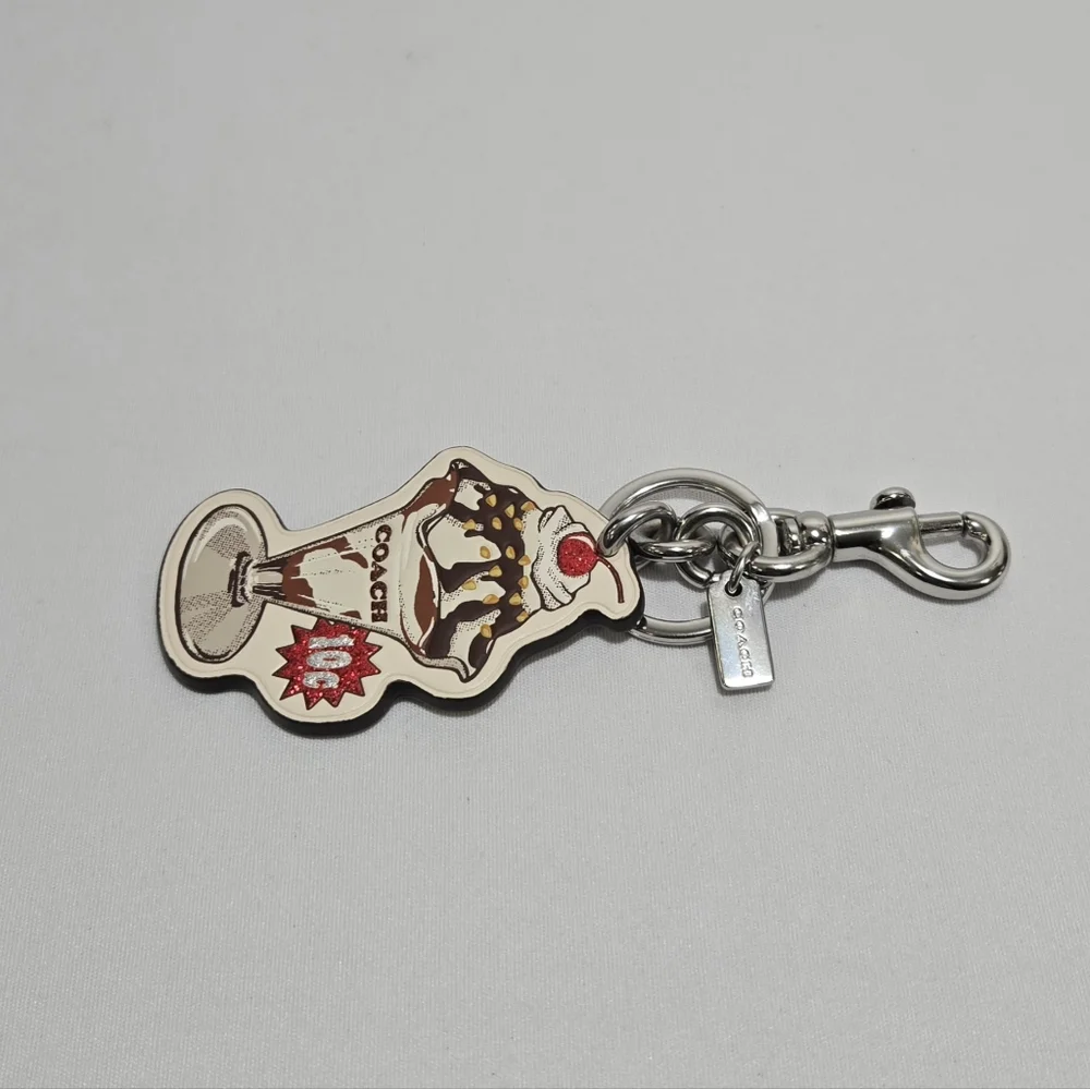 Coach Ice Cream Sundae Chalk/Multi Leather Bag Charm